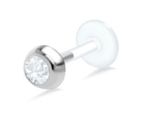 Bezel Set Rose Stone Labrets Push-in LA-120